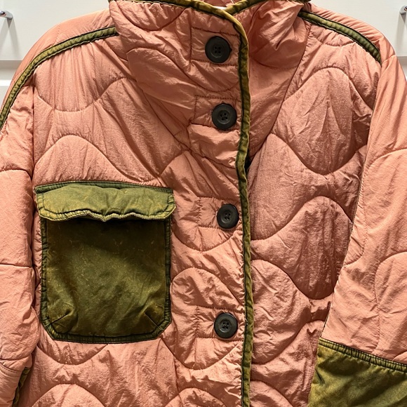 Free People Mixed Military Dolman Jacket / Rose Combo - Picture 9 of 10